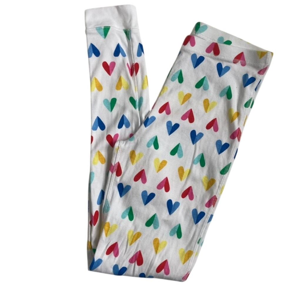 Primary Rainbow Split Hearts PJ Pants White - Size 14